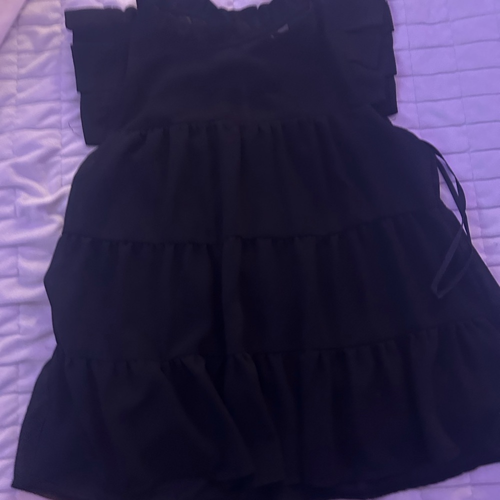 Kids Black Ruffled Top